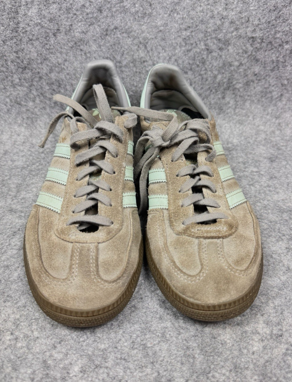 Adidas Handball Spezial Olive/Mint Green Stripping/Heel Tab Women’s 4.5 JI4471